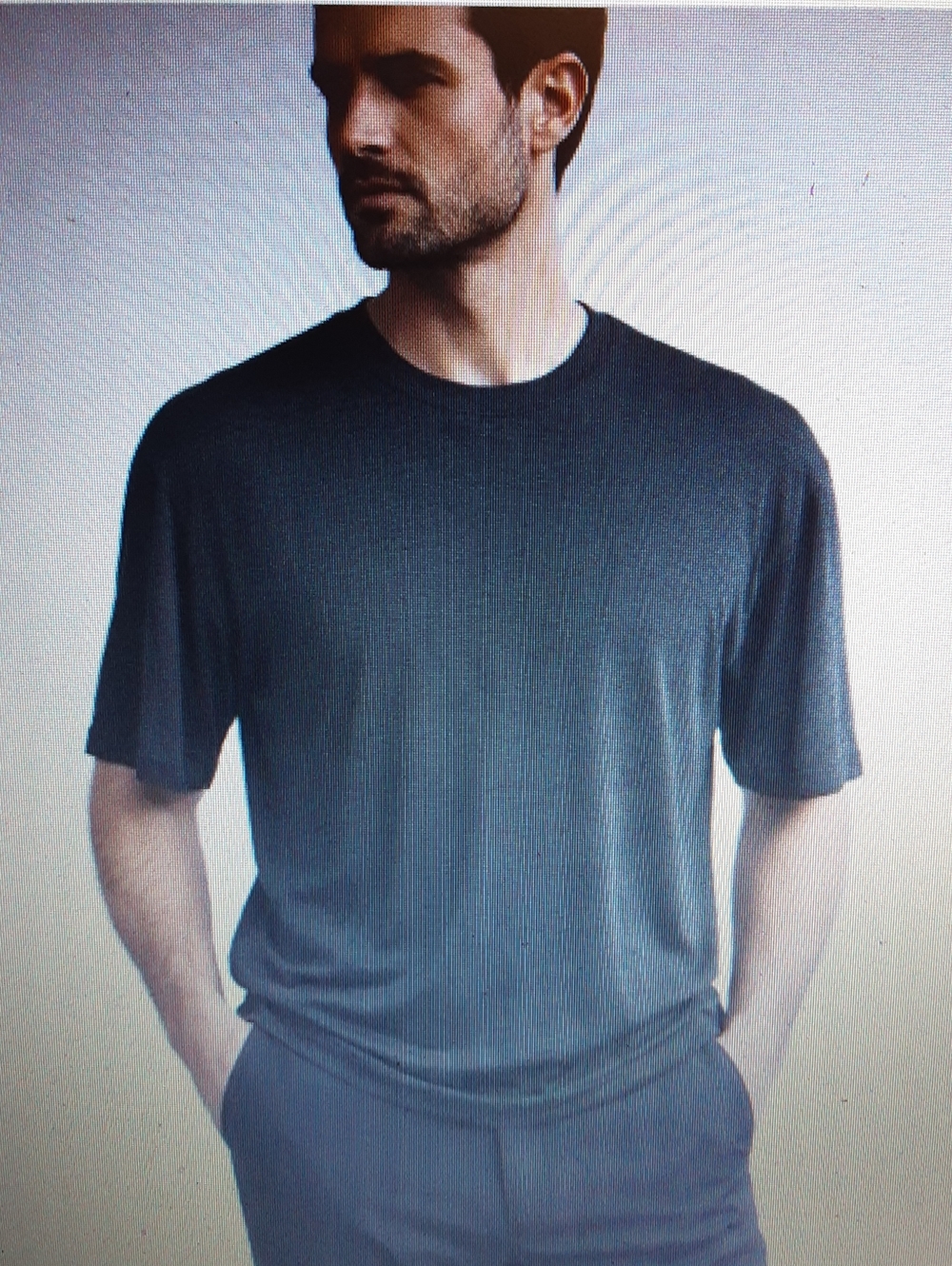 KEVOMAN 100% Silk Black Crew Neck Short Sleeve T-Shirt Sz XL